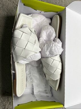 Gianni bini white white slides sz.8